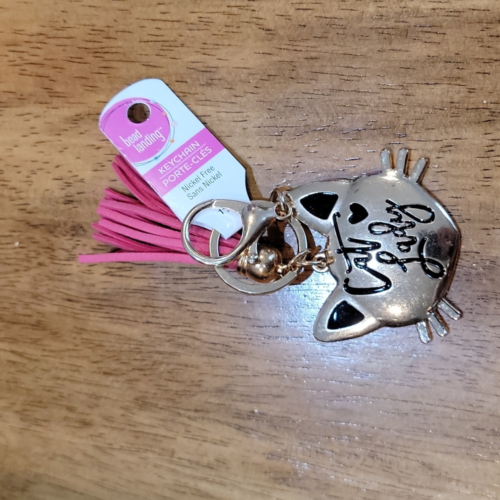Cat Lady Key chain with decorative tassle